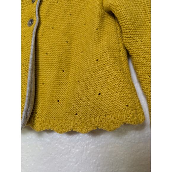 Baby Boden Cashmere Cotton Blend Gold Yellow 3 Button Cardigan Baby Girl Size 3M - Picture 6 of 10